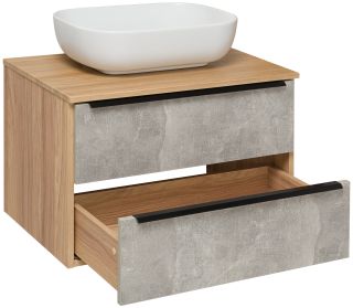 Тумба под раковину Runo подвесная серый дуб (под умывальник Moduo Square 50/Гамма 56/ Infinity 70/ Moduo Leaf 55) Мальта 70 (00-00001098)